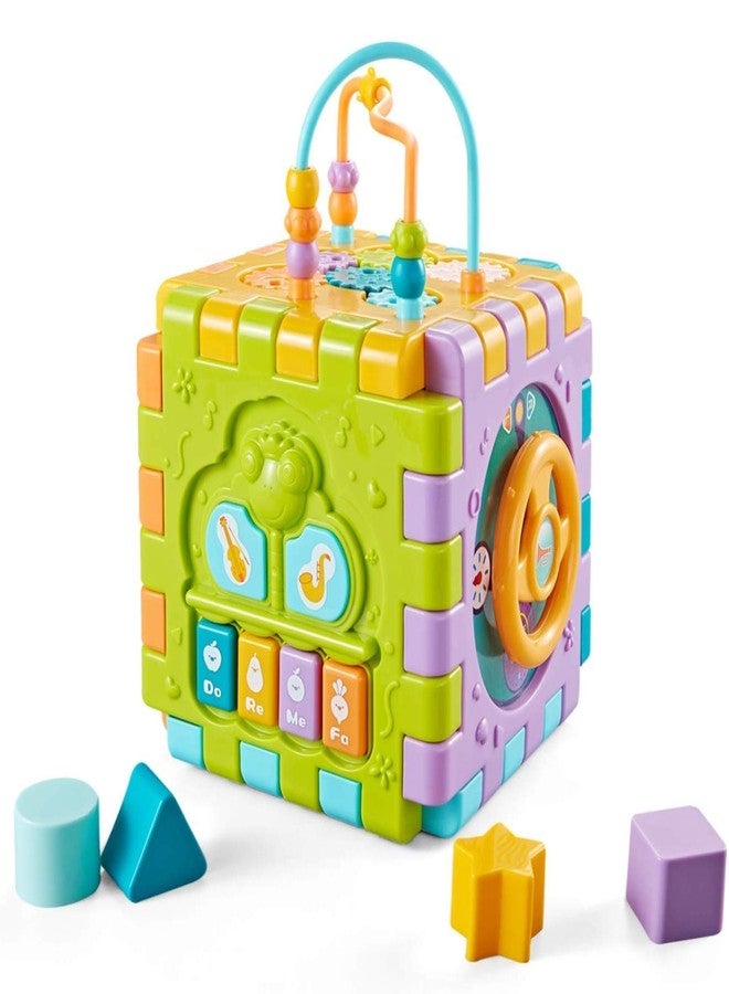 SHIPEASE 6-in-1 Activity Cube Learning Activity Center Play Square with Musical Toys Multi Purpose Educational Toys for Kids 18 Months and Up (Multicolor) - Image 1