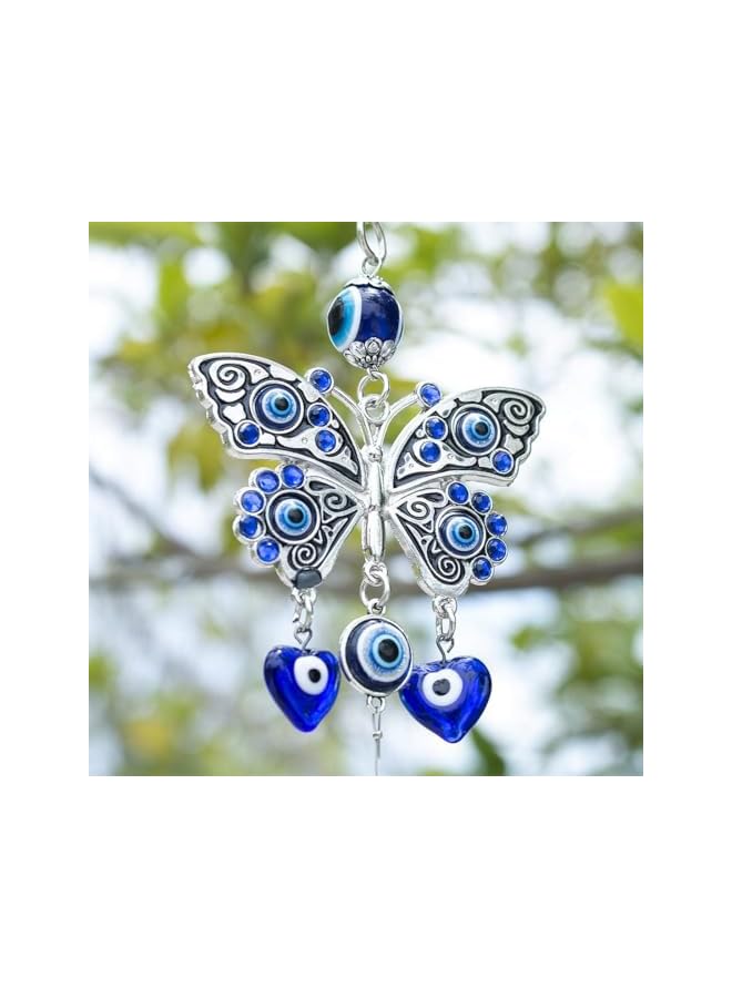The Bros 2 Pieces Evil Eye Car Hanging Ornament,Blue Evil Eye Car Ornaments Lucky Car Decoration Pendant for Rear View Mirror - Image 4