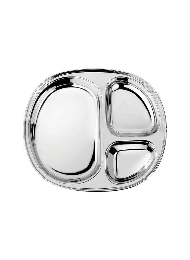 Ahimsa Stainless Steel Kids Plates - Divided Toddler Plates, Pediatrician Designed, Non Toxic Toddler Plate, Camping Plate, BPA Free & Dishwasher Safe (Single) - Image 1