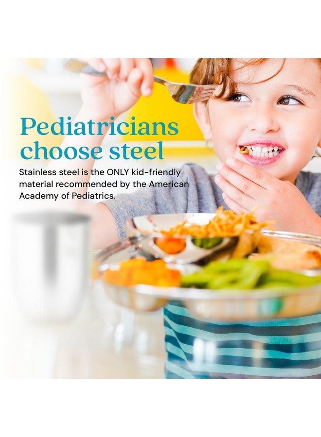 Ahimsa Stainless Steel Kids Plates - Divided Toddler Plates, Pediatrician Designed, Non Toxic Toddler Plate, Camping Plate, BPA Free & Dishwasher Safe (Single) - Image 3