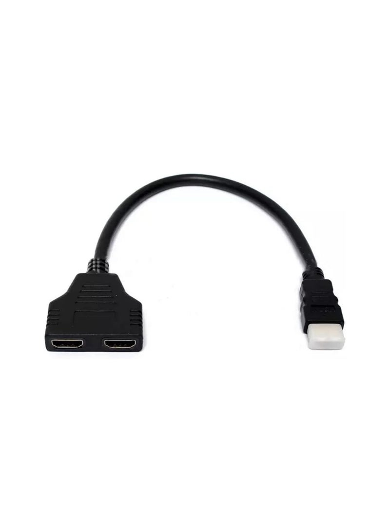 HDMI Splitter Cable, 1 Male to 2 Female, Y Adapter, 30cm, Compatible with HD LED and LCD TVs - Image 2