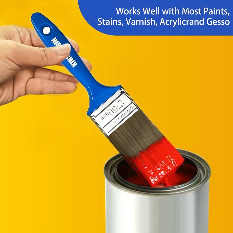 KingOrigin King Origin Versatile Paint Brush Set, 5 Pack, 2 Inch Paint Brushes, Small Paint Brushes for Walls, Furniture, Crafts - Detailed Painting & Larger Surface Coverage - Image 5