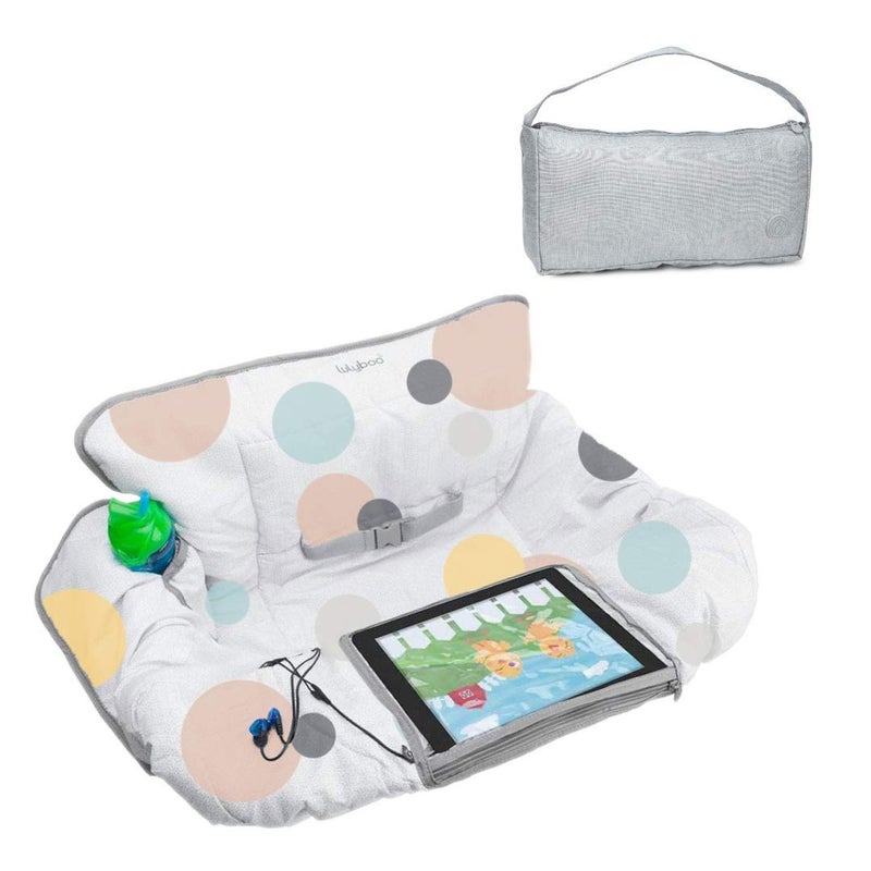 Lulyboo Lulyboo Baby Shopping and Grocery Cart and Highchair Cover Features iPad Cell Phone Tablet Device Clear Pockets for Toddler Machine Washable Cover Folds Into Bag Fit Most Carts and Chairs 