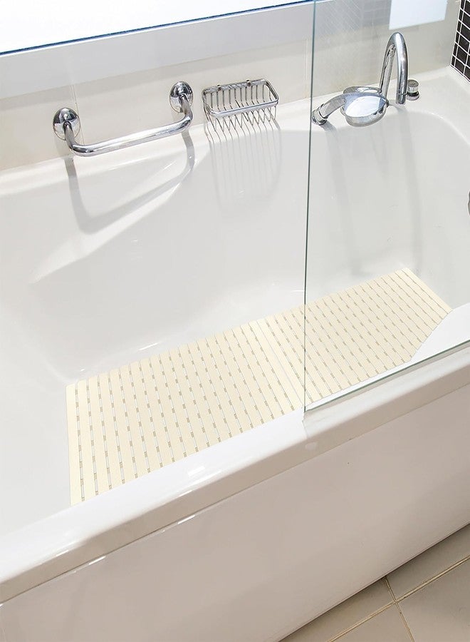 Home-Cloud Homecloud Shower Mat Bathtub Mat Non Slip, Bath Mat for Shower, with Suction Cups Drainage Holes, Foot Massage Exfoliating (Beige) - Image 5