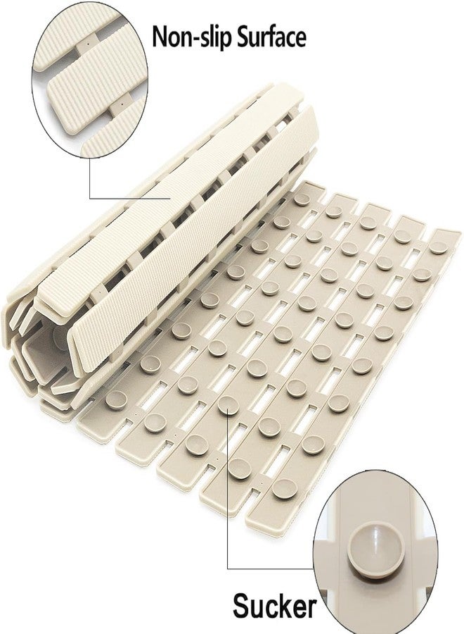 Home-Cloud Homecloud Shower Mat Bathtub Mat Non Slip, Bath Mat for Shower, with Suction Cups Drainage Holes, Foot Massage Exfoliating (Beige) - Image 2