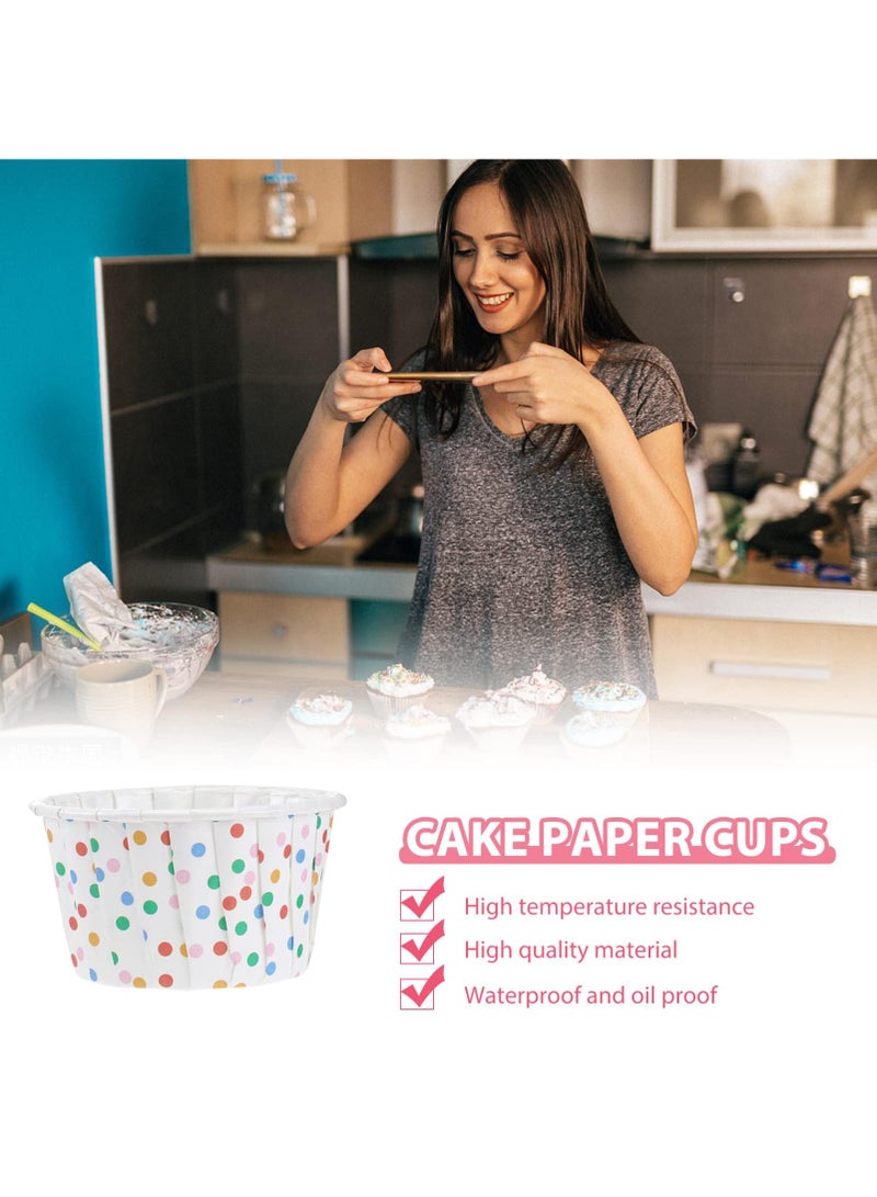 Sweet seven 100 قطعة أكواب آيس كريم سونداي ورقية بنقاط مختلطة - أطباق حلوى قابلة للتصرف للسندات، الزبادي المجمد، والحساء - أكواب حلوى لوازم الحفلات - Image 5