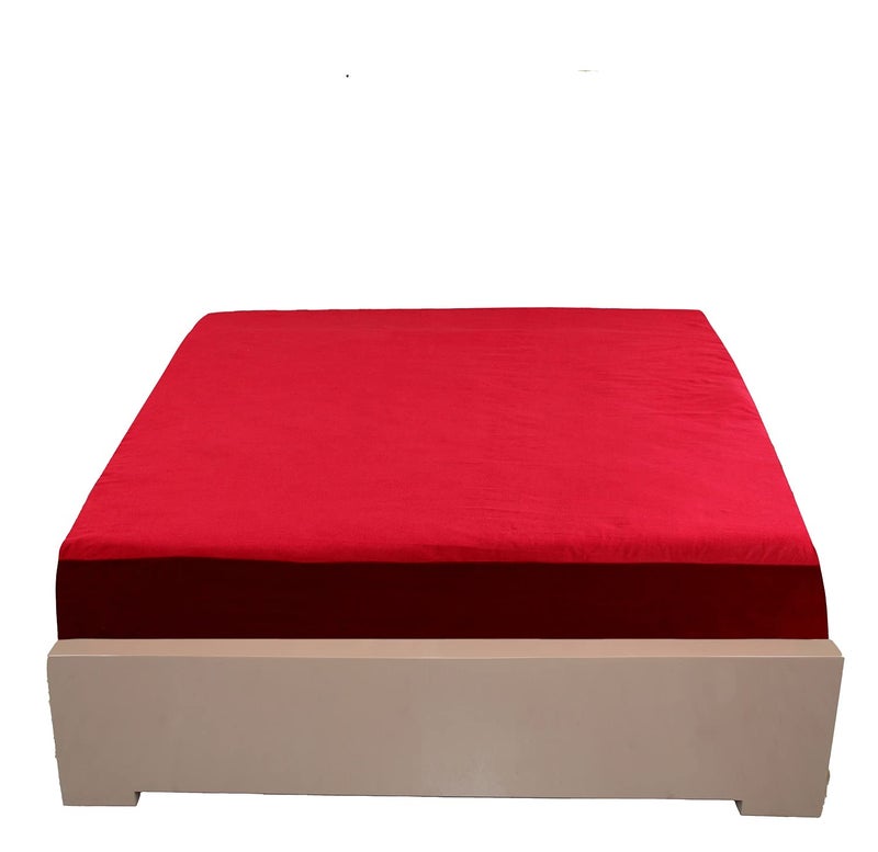 Nendle Water Proof Elastic Fitted TPU Laminated Terry Cotton Mattress Protector Cover Queen Size 78x60 Inches| 6.5x5 Feet (Maroon, Fits Upto Mattress of Thickness 12 Inches) - Image 2