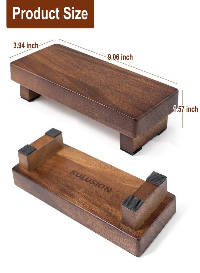 kulusion Decorative Wood Riser for Display, Walnut Wood Pedestal Stand Modern Farmhouse Decor, The Perfect Display Wood Tray for Bathroom Home Kitchen Sink Holder (Small, 9 x 3.9 x1.57Inch) - Image 3