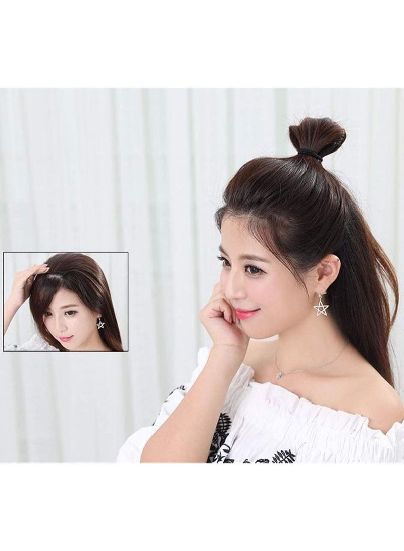 Estelle Womens Clip on Crown Topper Hair Extensions 3 Inches Width 12 Inches Black - Image 3