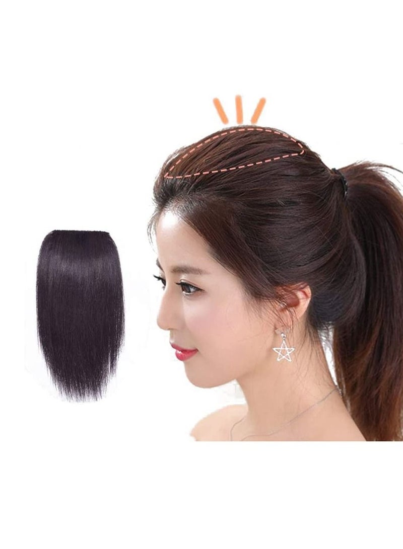 Estelle Womens Clip on Crown Topper Hair Extensions 3 Inches Width 12 Inches Black - Image 1