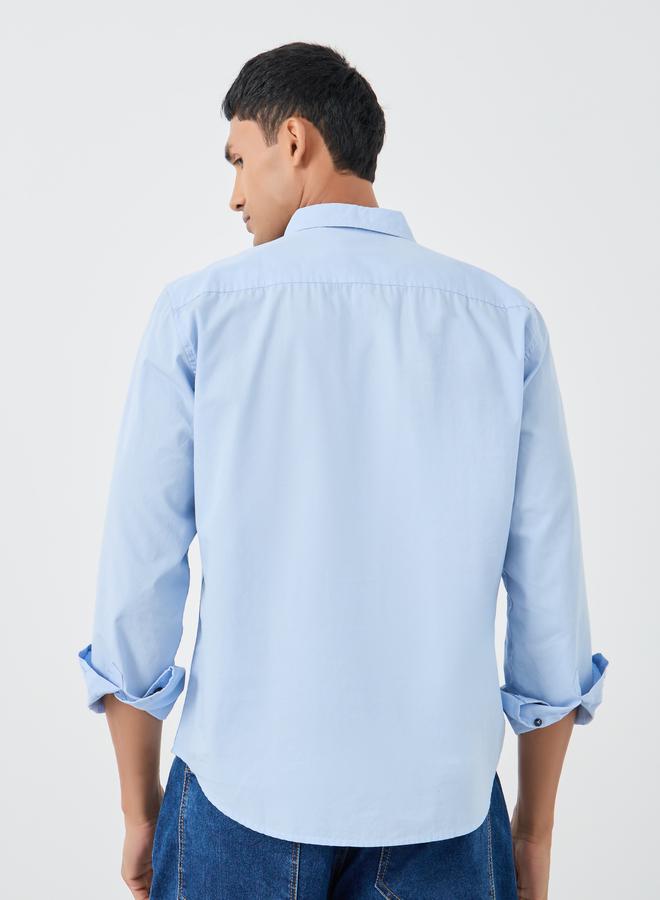 Styli Styli Solid Button Down Regular Fit Poplin Shirt  - Image 4