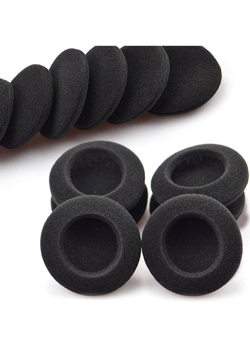 Foam Ear Pad Replacement Cushions Headphone Earphone Headset Disposable Sponge Covers 10 Pairs 60mm 2.4" Replacement Foam Ear Pud Earpads Sponge Cushion Covers Headset Black
