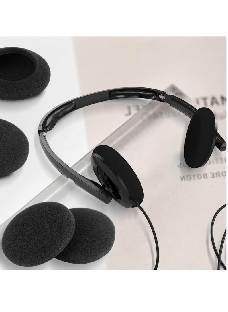 Foam Ear Pad Replacement Cushions Headphone Earphone Headset Disposable Sponge Covers 10 Pairs 60mm 2.4" Replacement Foam Ear Pud Earpads Sponge Cushion Covers Headset Black