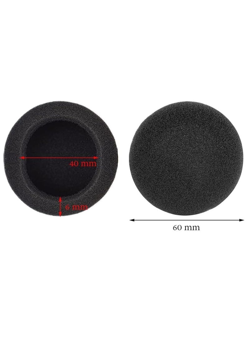 Foam Ear Pad Replacement Cushions Headphone Earphone Headset Disposable Sponge Covers 10 Pairs 60mm 2.4" Replacement Foam Ear Pud Earpads Sponge Cushion Covers Headset Black
