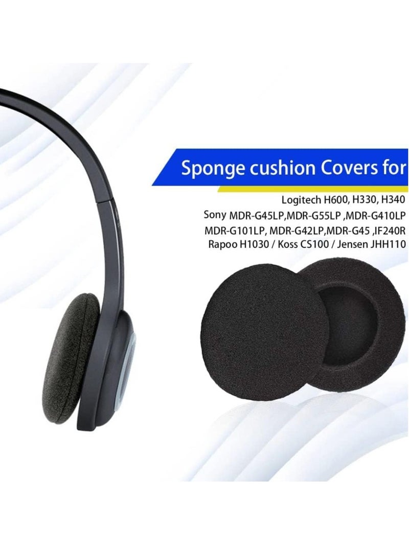 Foam Ear Pad Replacement Cushions Headphone Earphone Headset Disposable Sponge Covers 10 Pairs 60mm 2.4" Replacement Foam Ear Pud Earpads Sponge Cushion Covers Headset Black