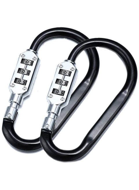 2-Piece 3-Digit Combination Password Padlock Black