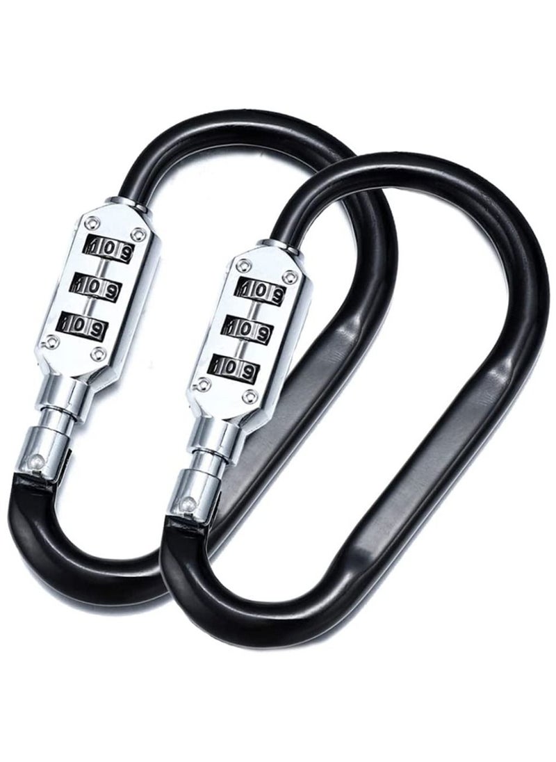 2-Piece 3-Digit Combination Password Padlock Black
