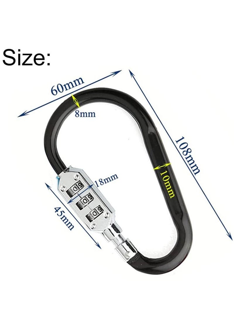 2-Piece 3-Digit Combination Password Padlock Black