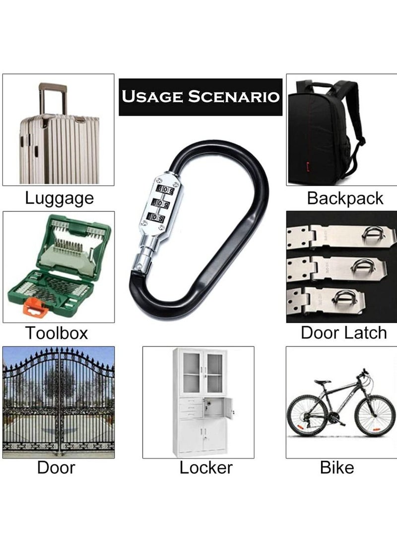 2-Piece 3-Digit Combination Password Padlock Black