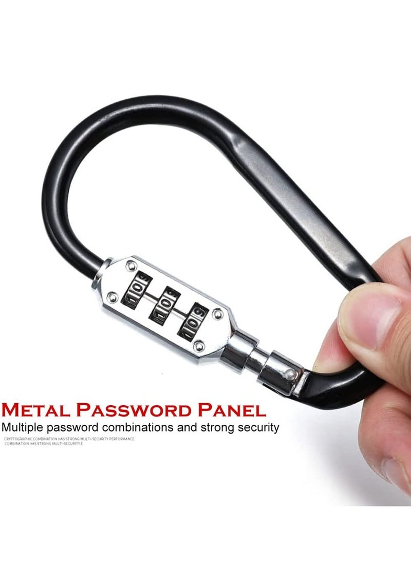2-Piece 3-Digit Combination Password Padlock Black