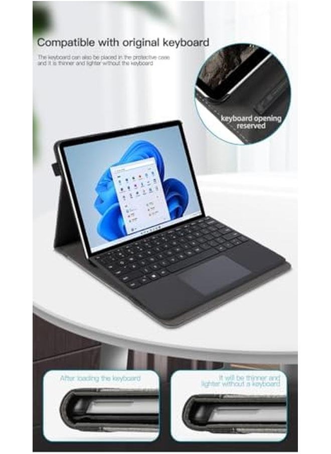 erorex - Tablet Case For Microsoft Surface Pro 7 Plus 7 6 5 4 3 12.3 Inch Multiple Angle Viewing Cover With Pocket And Stylus Holder (Grey) - Image 1