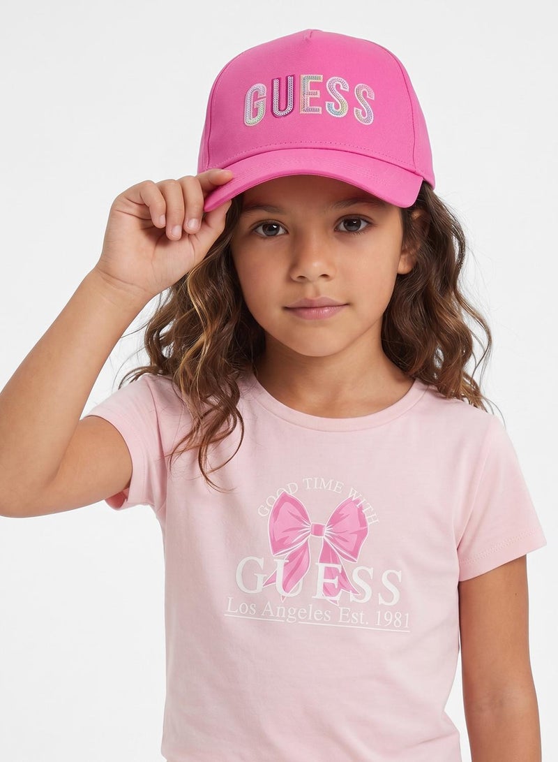 GUESS Infant Logo Baseball Curve Peak Cap - Image 4