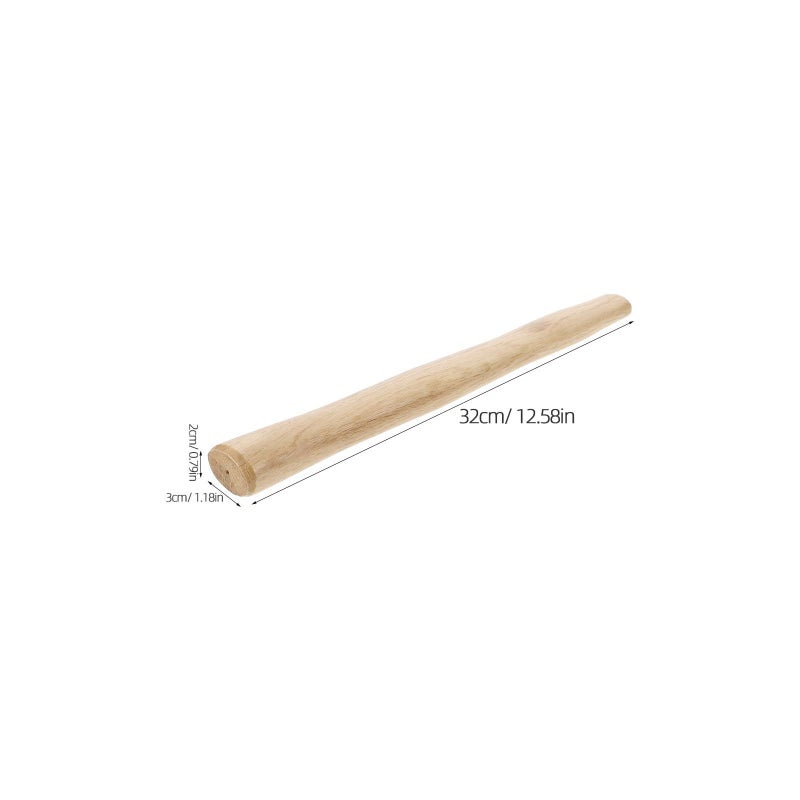 Wooden Hammer Handle Replacement Set of 2 Ergonomic Oval Hole Design 500g - Image 3