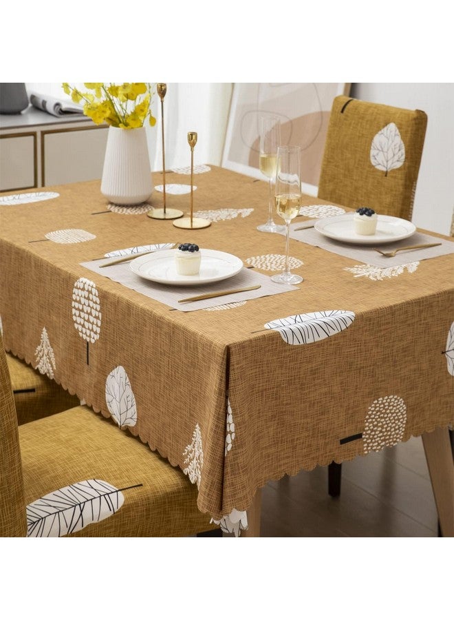 Styleys Dining Chair Cover with Table Covers for Kitchen Waterproof Dining Table Cloth (1 Table Cover + 6 Chair Cover, Mustard Flower, CTSD3130) - Image 3