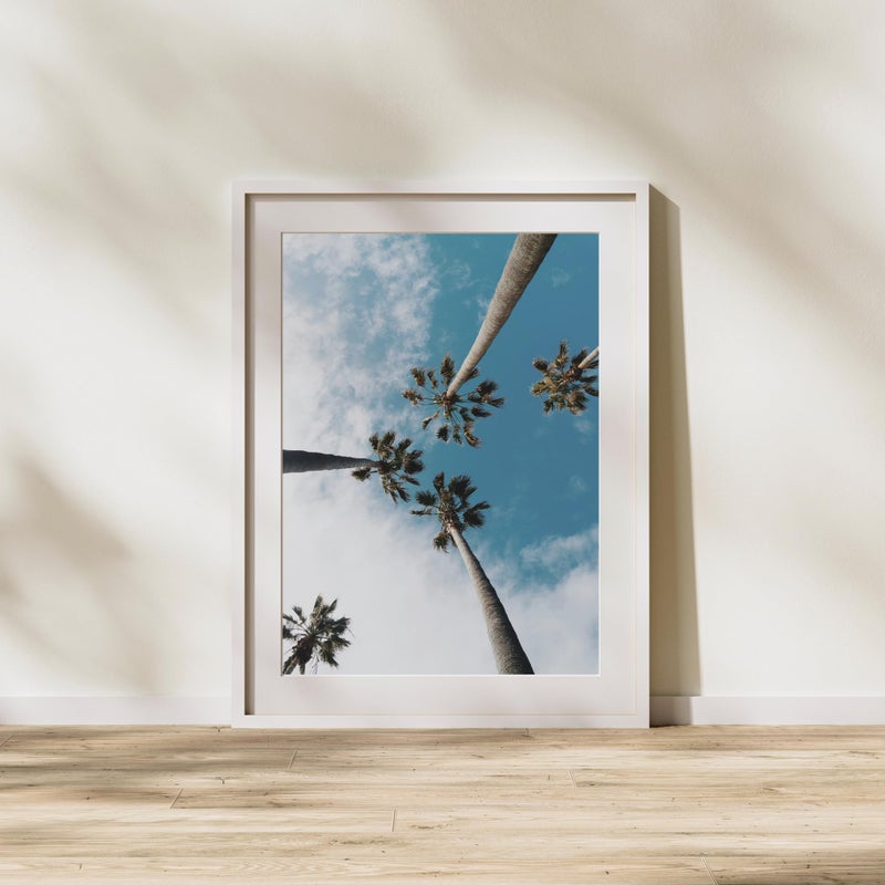 Summit Designs Palm Trees Sky Wall Art Print 11x14 - Tropical Clouds Blue Sky Photography - Unframed Beach Paradise Boho Minimalist Coastal Florida Hawaii California Decor - Image 3