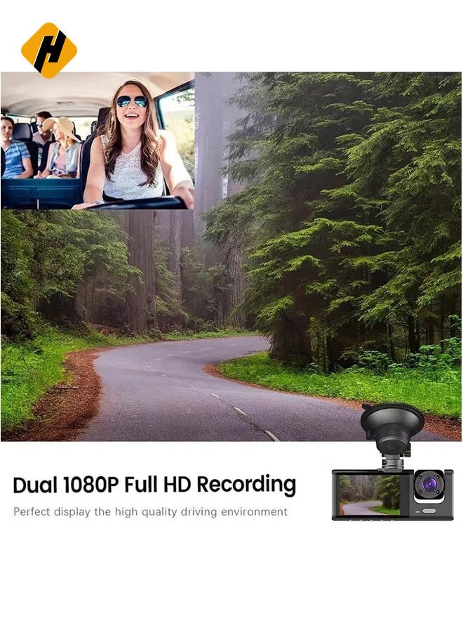 HuHa 4-Channel Car Dash Camera: 130° Wide Angle, 1296x1080P Front, Inside, and Rear Cameras  - Image 3