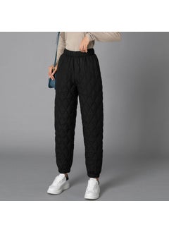 Generic Thickened High Waist Wide Leg Cotton Pants Womens Winter Warm Casual Long Trousers Outerwear Durable Comfortable Breathable black toe  - Image 1