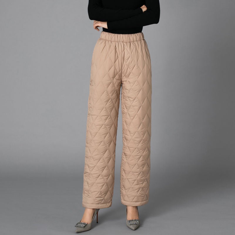 Wide-leg Cotton Pants Womens Thickened Warm Pants plus size Middle-aged and Elderly Casual Straight Pants High Waist Down Cotton Pants black toe  - Image 4