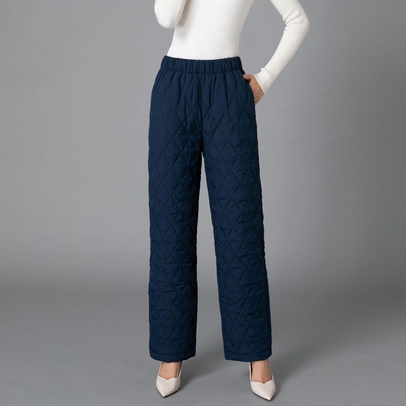 Wide-leg Cotton Pants Womens Thickened Warm Pants plus size Middle-aged and Elderly Casual Straight Pants High Waist Down Cotton Pants black toe  - Image 5