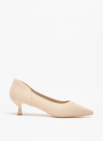 فلورا بيلا من شو إكسبرس Women's Textured Pointed Toe Slip-On Pumps with Kitten Heels