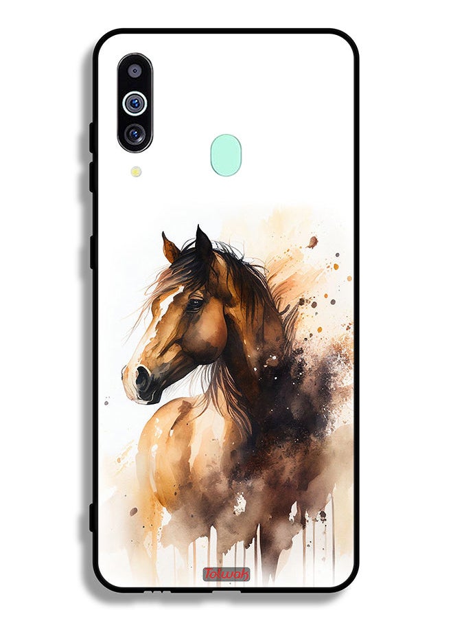 Tolwak Samsung Galaxy A60 Protective Case Cover Horse Abstract Art  - Image 1