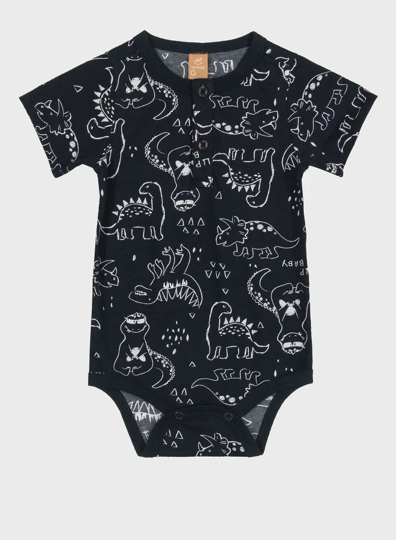Up Baby Infant Printed Bodysuit And Short Set