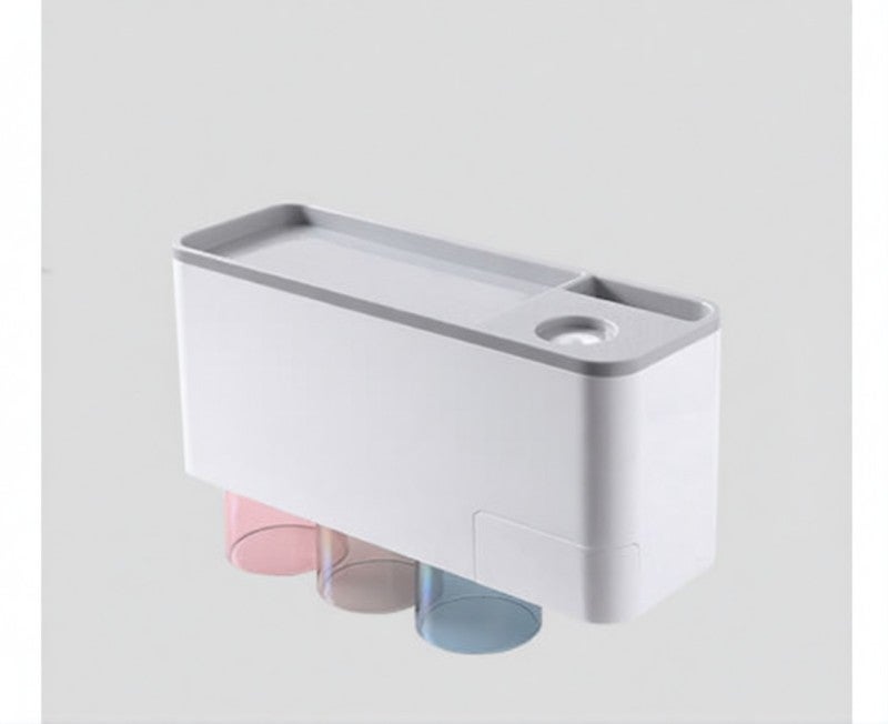 Toothbrush Holder: Wall Mounted 10 Lbs Capacity Automatic Toothpaste Dispenser - Magnetic Inverted Hygienic Cups Bathroom Organizer for Dorms Rental Apartments - Image 2