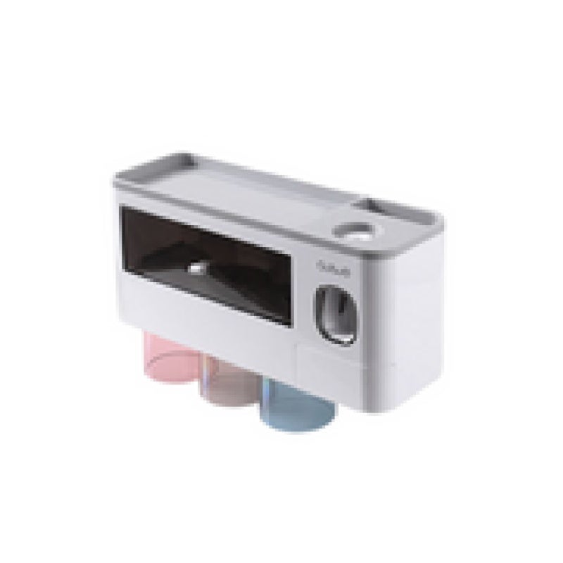 Toothbrush Holder: Wall Mounted 10 Lbs Capacity Automatic Toothpaste Dispenser - Magnetic Inverted Hygienic Cups Bathroom Organizer for Dorms Rental Apartments - Image 1