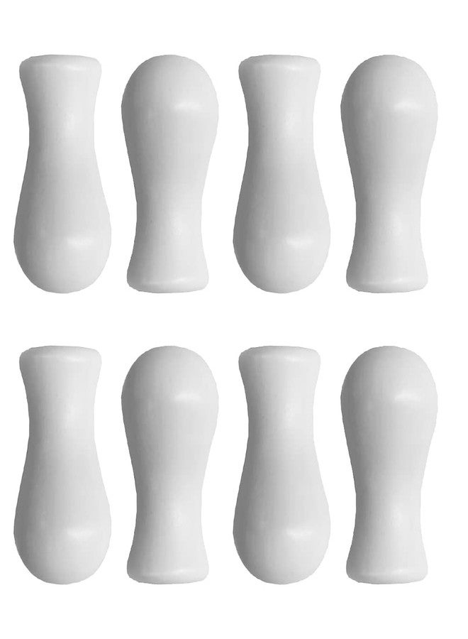 جي شلو مجموعة GSHLLO من 8 قطع من مقابض وأسلاك خشبية مزينة بشرابات وحلقات لتعليق الستائر، لون أبيض - Image 1