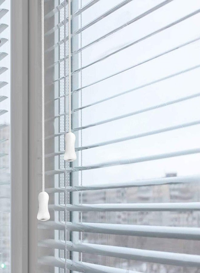 جي شلو مجموعة GSHLLO من 8 قطع من مقابض وأسلاك خشبية مزينة بشرابات وحلقات لتعليق الستائر، لون أبيض - Image 5