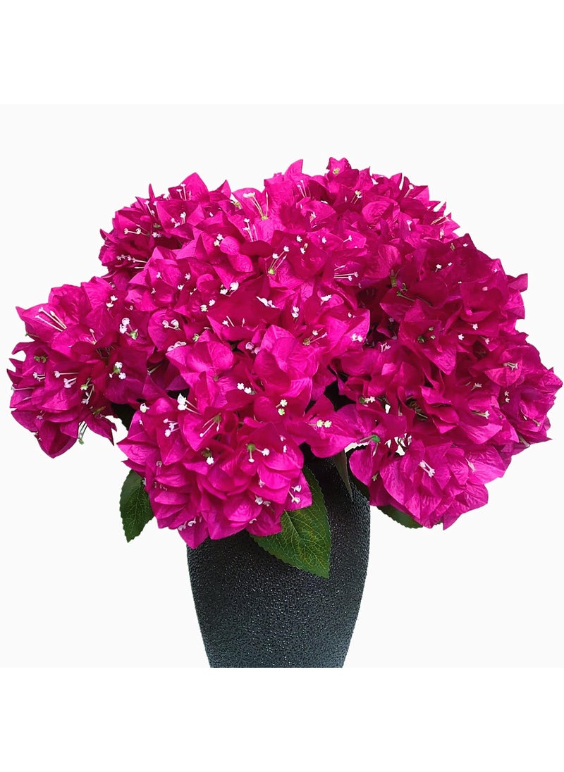 Dophinena Dophinena Set of 4pcs  Artificial Bougainvillea Bush Silk Flowers Bouquet Rich Blossom for Home Garden Wedding Decor Faux Flower Shrubs Indoor and Outdoor Plants Fuchsia 