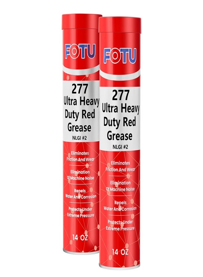 FOTU Ultra Heavy-Duty Red Grease #2 Wheel Bearing Grease Tube, 2X14Oz, All-Purpose Lubricant for Severe Conditions, Ideal for Automobiles, Marine, Buses, Trucks and Tractors - Image 1