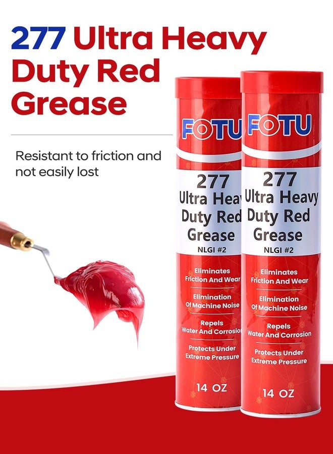 FOTU Ultra Heavy-Duty Red Grease #2 Wheel Bearing Grease Tube, 2X14Oz, All-Purpose Lubricant for Severe Conditions, Ideal for Automobiles, Marine, Buses, Trucks and Tractors - Image 3