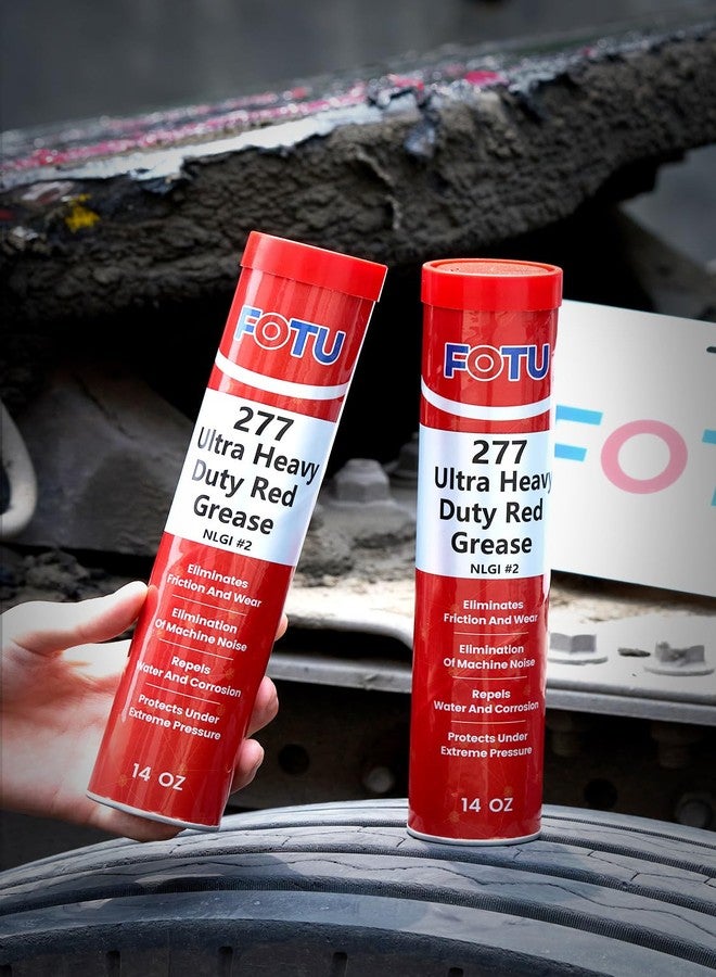 FOTU Ultra Heavy-Duty Red Grease #2 Wheel Bearing Grease Tube, 2X14Oz, All-Purpose Lubricant for Severe Conditions, Ideal for Automobiles, Marine, Buses, Trucks and Tractors - Image 2