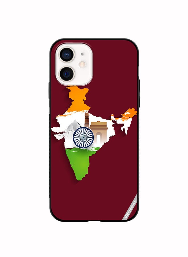 VR CREATIVE Protective Case Cover For Apple iPhone 12 mini India Map Design Multicolour - Image 1