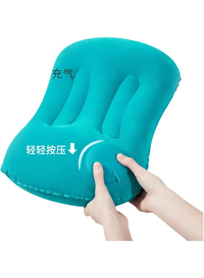 Sometimes Travel Pillow, Portable, Push-To Automatic Inflatable Pillow, Airplane Lumbar Support, Waist Cushion, Backrest, Lumbar Pad, Peacock Blue - Image 3