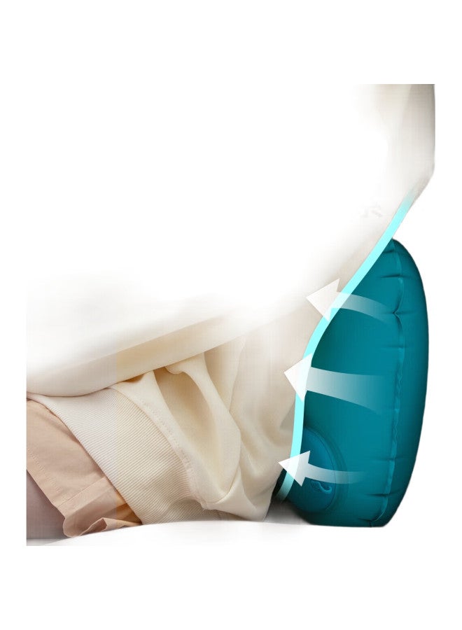 Sometimes Travel Pillow, Portable, Push-To Automatic Inflatable Pillow, Airplane Lumbar Support, Waist Cushion, Backrest, Lumbar Pad, Peacock Blue - Image 2