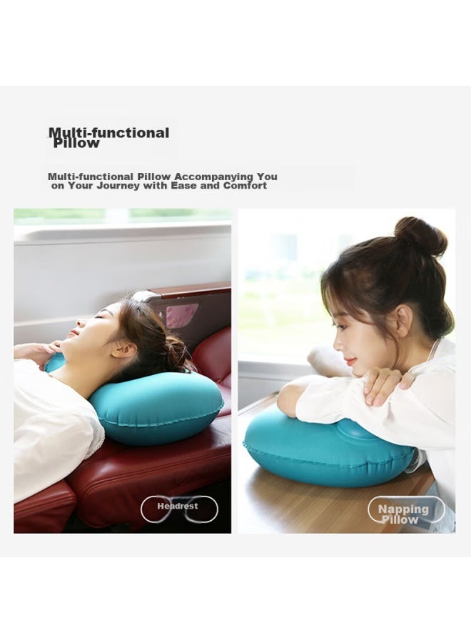 Sometimes Travel Pillow, Portable, Push-to Automatic Inflatable Pillow, Airplane Lumbar Support, Waist Cushion, Backrest, Lumbar Pad, Pea Blue - Image 5