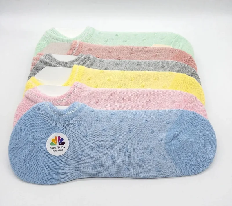 Ciho Socks Women 12 Pairs Cotton Rice Knit Colorful Invisible Sneaker Socks