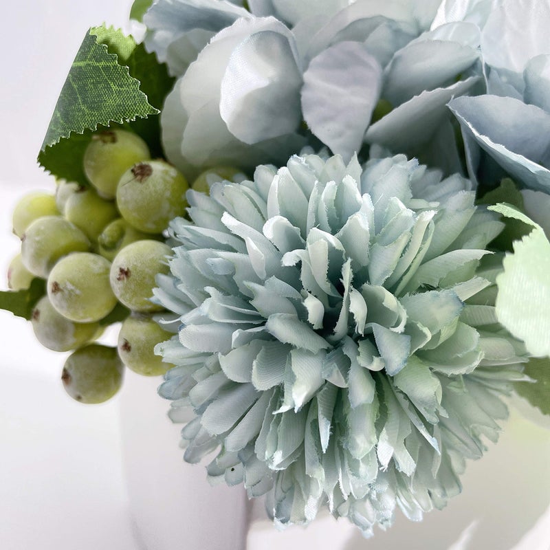LADADA Fake Peony Flowers in Ceramic Vase Faux Hydrangea Flower Arrangements for Home Decor Artificial Flowers with Vase - Image 3